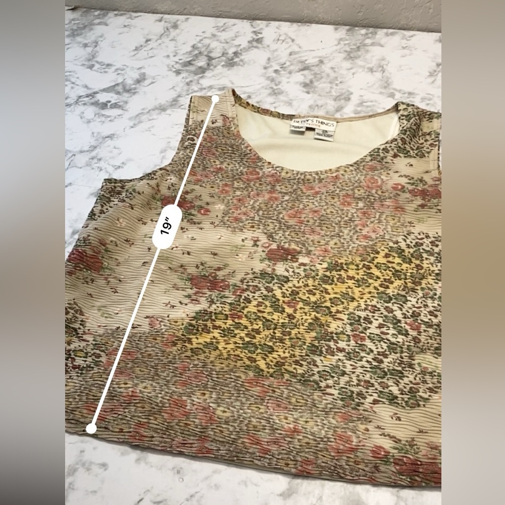 Vintage Betsy’s Things Abstract Floral Sleeve Top Size 14 XLArge - Picture 6 of 14